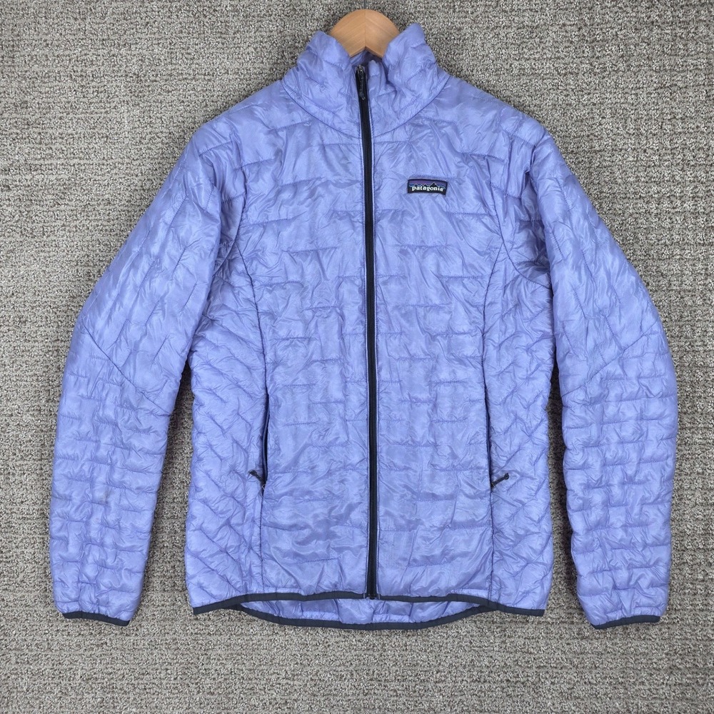 Patagonia Micro Puff Jacket Womens Medium Purple Quilted Full Zip Puffer